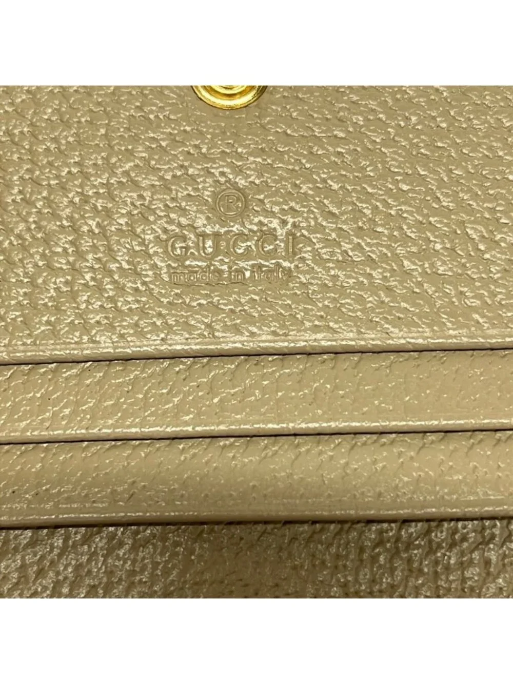Gucci Bifold Wallet Ophidia Beige Dark Green Bordeaux Leather